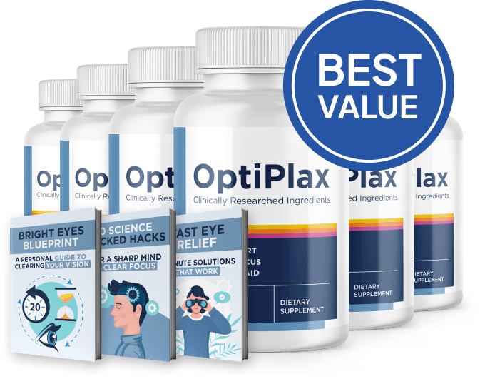 OptiPlax eye health supplement bottle